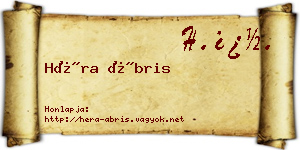 Héra Ábris névjegykártya
